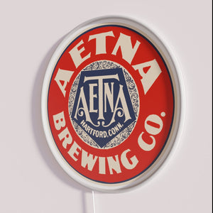 Retro vintage Aetna beer bar pub classic glass neon sign decor