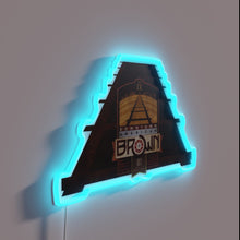 Load image into Gallery viewer, Retro-inspired American brown beer bar decor in vibrant neon lighting.