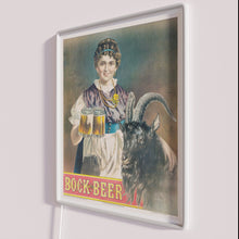 Load image into Gallery viewer, Retro Vintage Style LED Bock Beer Sign with German Beer Girl