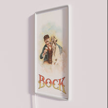 Load image into Gallery viewer, Vintage Artisanal Bock Beer Sign in Retro Neon Style Illumination.