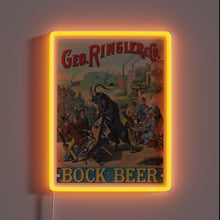 Load image into Gallery viewer, Vintage Bock Beer advertisement featuring distinctive art by German artists.