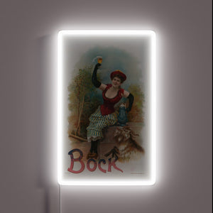 Vintage Bock Beer Sign: Classic German-Style Ad featuring a Goat