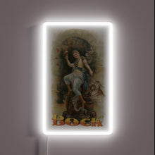 Load image into Gallery viewer, Antique advertisement art featuring vintage Bock beer imagery and typography.