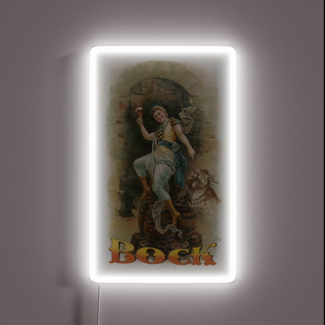 Antique advertisement art featuring vintage Bock beer imagery and typography.