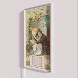 Vintage Bock Beer Sign - Rare Gottfried Krueger Brewing Co Poster