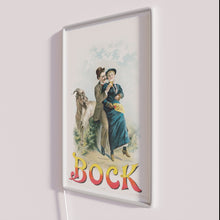Load image into Gallery viewer, Retro Bock Beer Sign with vintage illustration of a young goat