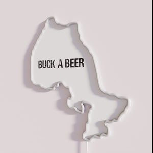 Vintage Ontario Canada Beer Map Sign with Retro Colorful Glow
