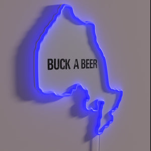 Vintage Ontario Beer Route Map Sign in Fun Neon Lights