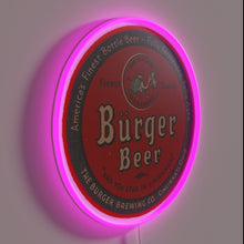 Load image into Gallery viewer, Classic neon sign for vintage burger enthusiasts and beer lovers alike.