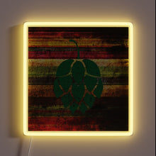 Load image into Gallery viewer, Colorful, Handcrafted Vintage Craft Beer Sign with Neon Hops Accents