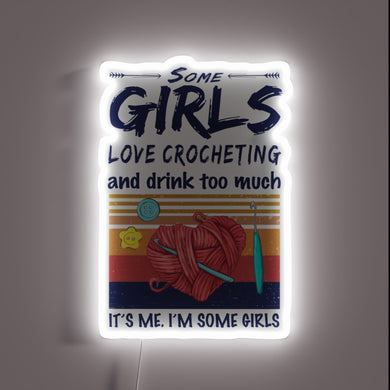 Vintage Neon Sign Capturing Whimsical Moment of Crochet Addiction Freedom