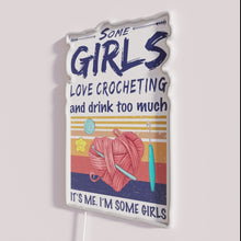 Load image into Gallery viewer, Retro Vibes Neon Sign for Crochet Enthusiasts with Dark Humor Theme