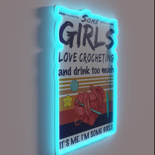 Load image into Gallery viewer, Vintage Crocheting Sign for Women Who Crochet and Party Hard