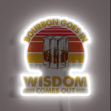Load image into Gallery viewer, Bourbon Connoisseur&#39;s Wise Whiskey Enthusiast Distilled Knowledge in Neon Letters