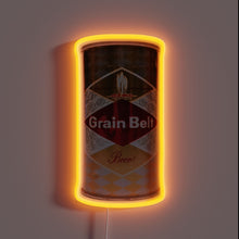 Load image into Gallery viewer, Retro grain belt beer can logo in vibrant rgb neon