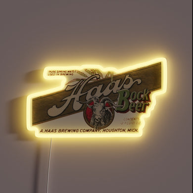 Retro Haas Bock Beer Sign from Houghton Michigan's Haas Brewing Company