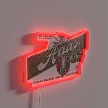Load image into Gallery viewer, Vintage Haas Bock Beer Sign from Haas Brewing Co Michigan.