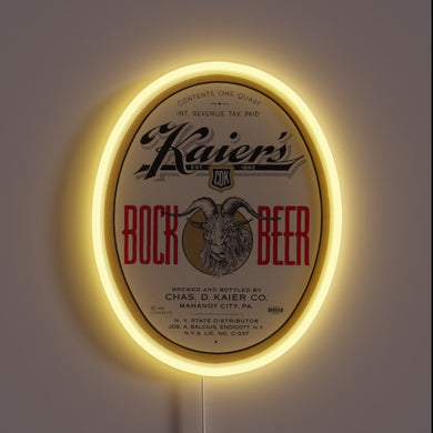 Vintage RBG Neon Sign for Kaier's Bock Brewery in PA