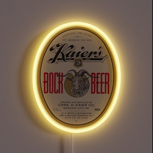 Vintage RBG Neon Sign for Kaier's Bock Brewery in PA