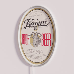 Retro styled Kaier's Bock Beer signage from Mahanoy City, PA