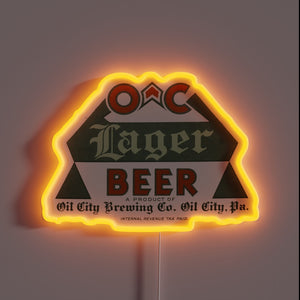 Retro O.C. Lager Brewery Sign from Oil City, PA Authenticity Guaranteed
