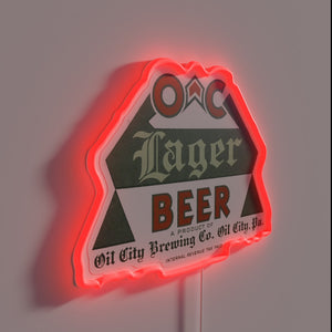 Retro Oil City Brewing Company Neon Sign for Craft Beer Enthusiasts
