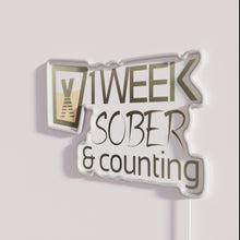 Load image into Gallery viewer, One week sober milestone celebration vintage style neon sign decoration