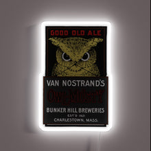 Load image into Gallery viewer, Eye-catching vintage owl neon sign for brewery or game room