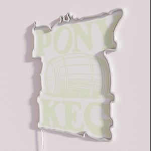 Retro style vintage pony keg bar pub neon decorative lighting.
