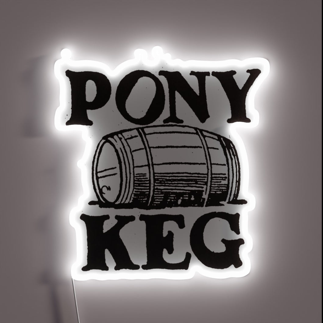 Add retro flair with this glowing vintage pony keg sign.