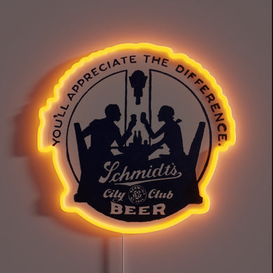Vintage neon beer sign advertising Schmidt's City Club from St Paul