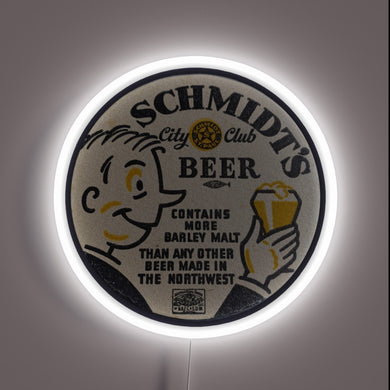 Retro vintage beer advertisement neon sign from Jacob Schmidt brewery