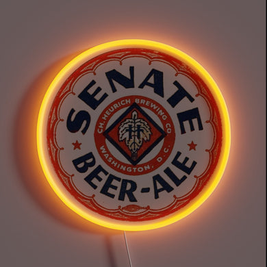 Retro Washington D.C. Neon Sign Featuring Christian Heurich Brewing History
