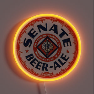 Retro Washington D.C. Neon Sign Featuring Christian Heurich Brewing History