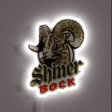 Authentic Retro Shiner Bock Beer Sign with Vibrant Neon Accents