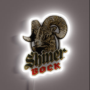 Authentic Retro Shiner Bock Beer Sign with Vibrant Neon Accents