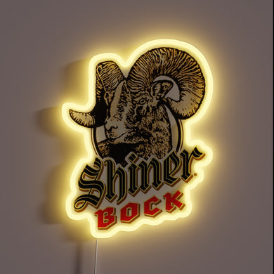 Retro Style Shiner Bock Beer Sign with Vibrant Neon Accents
