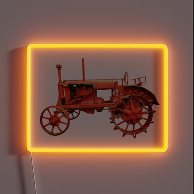 Vintage tractor print with neon accents adds rustic charm instantly.
