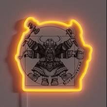 Load image into Gallery viewer, Vibrant LED art featuring Da Vinci&#39;s Vitruvian Man as dwarf icon