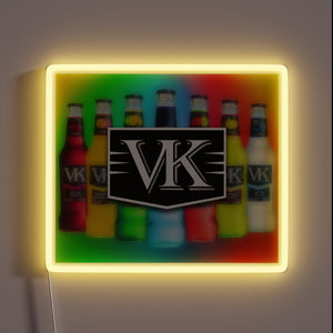 Neon-lit VK vodka drink sesh party decoration glow sign