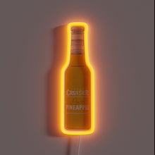 Load image into Gallery viewer, A bright neon tribute to Vodka Cruiser Pineapple — this glowing bottle design brings tropical vibes and party energy to any space.