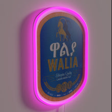 Load image into Gallery viewer, Retro Ethiopian beer bar decor with vibrant RGB neon lights