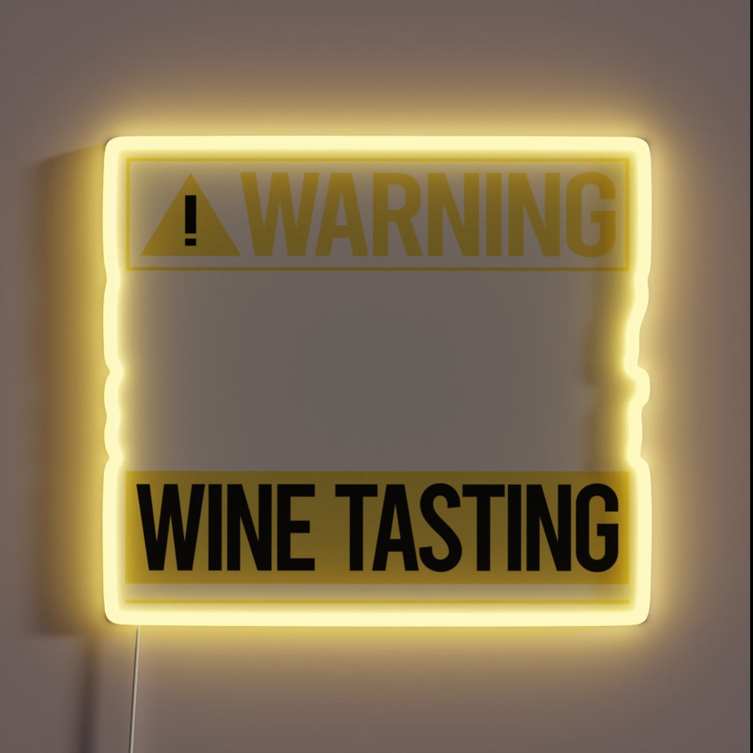 Brightly lit warning for overindulgent wine tasters and enthusiasts alike.