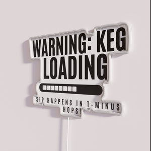 Neon Bar Sign for Beer Lovers with Warning Humorous Design