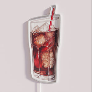 RGB Neon Bar Sign - Vibrant Red Coke Glass Design