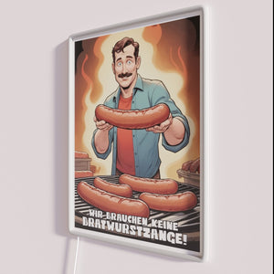 Glamorous Bratwurst Tongs Neon Sign with Vibrant RGB Color Accents