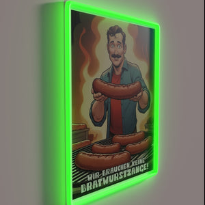 Anti Bratwurst Tongs Attitude Neon Sign with RGB Colorful Glow