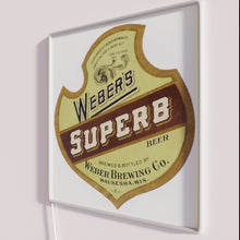 Load image into Gallery viewer, Vibrant RGB beer bar decor with classic Weber&#39;s Superb logo