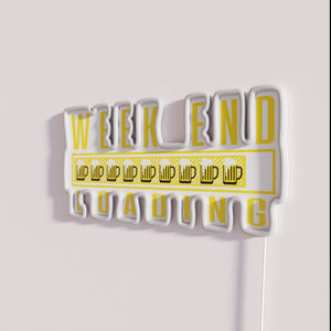 Vibrant neon weekend beer bar decor sign with RGB lighting.