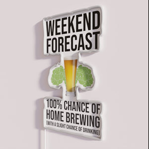 Neon Weekend Forecast Sign For Home Brew Beer Enthusiasts Decor